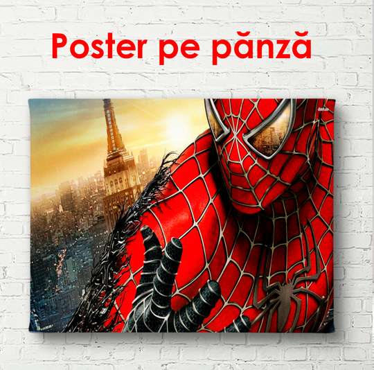 Poster - Spiderman close-up, 90 x 60 см, Framed poster, For Kids