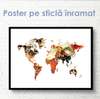 Poster - Harta lumii din condimente, 60 x 30 см, Panza pe cadru