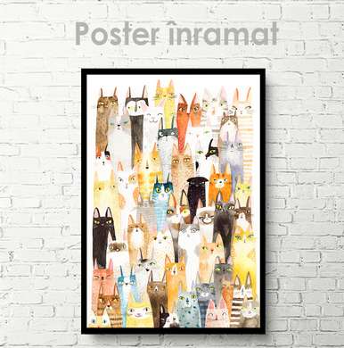 Poster, Pisicile, 30 x 45 см, Panza pe cadru