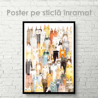 Poster, Cats, 30 x 45 см, Canvas on frame