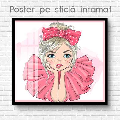 Постер - Милая девочка, 40 x 40 см, Холст на подрамнике