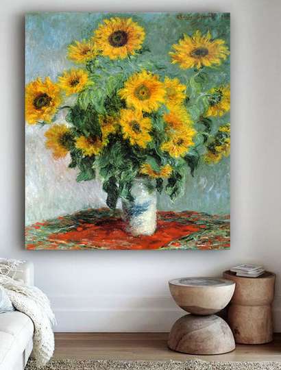 Poster - Bouquet of sunflower flowers, 30 x 45 см, Canvas on frame, Art
