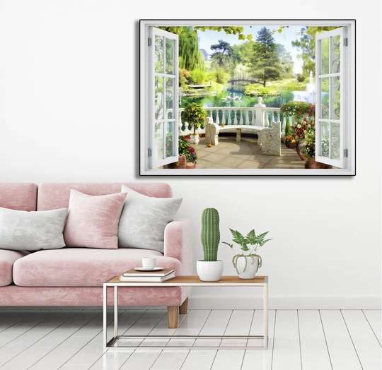 Wall Decal - Window overlooking a charming park