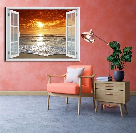 Wall Decal - Window with Sea Sunset View