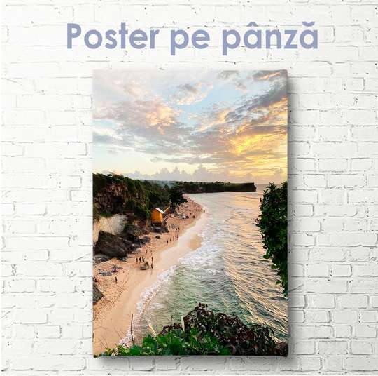 Постер - Вдоль пляжа, 30 x 45 см, Холст на подрамнике, Природа