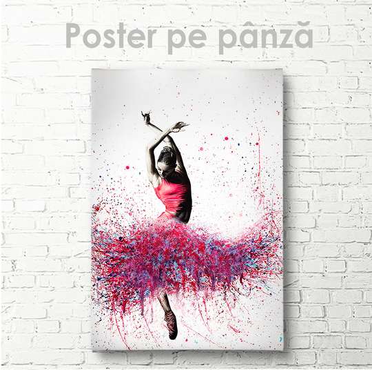 Постер - Абстрактная балерина, 30 x 60 см, Холст на подрамнике, Гламур