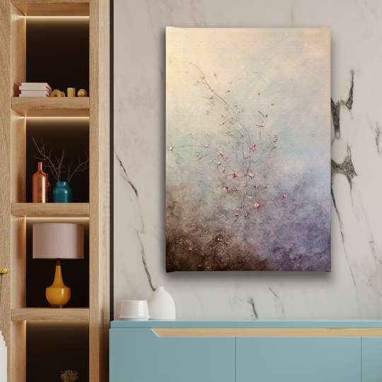Poster - Twigs with delicate flowers 1, 30 x 45 см, Canvas on frame, Flowers