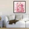 Постер - Розовый котик, 40 x 40 см, Холст на подрамнике, Для Детей