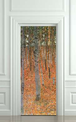 3Д наклейка на дверь, Березы, 60 x 90cm