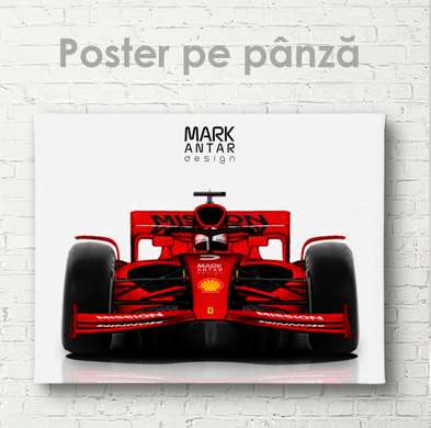 Poster - Formula 1 roșie, 45 x 30 см, Panza pe cadru