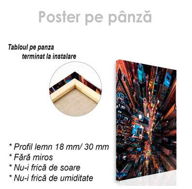 Poster - Vedere de sus peste zgârie-nori, 30 x 45 см, Panza pe cadru
