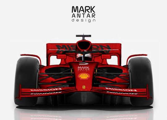 Poster - Formula 1 roșie, 45 x 30 см, Panza pe cadru