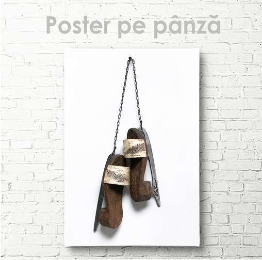 Постер - Старинные коньки, 30 x 45 см, Холст на подрамнике, Минимализм