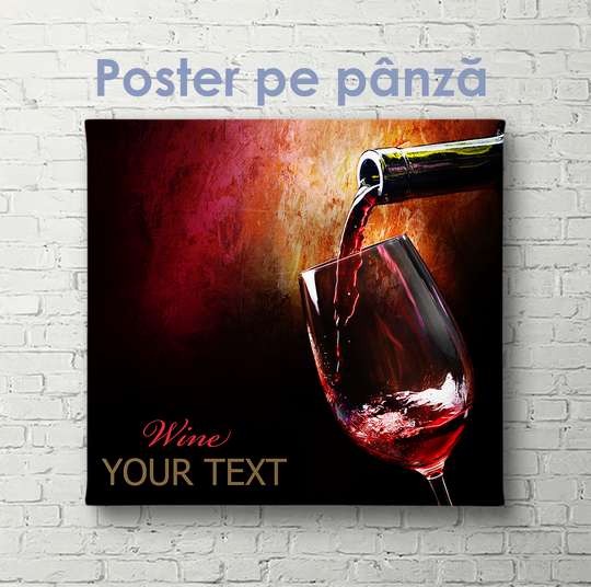 Poster - Beautiful wine, 40 x 40 см, Canvas on frame, Food and Drinks