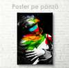 Poster - Black and white image of a girl with rainbow colors, 30 x 60 см, Canvas on frame