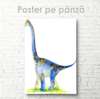 Постер - Динозавр в акварели 1, 30 x 45 см, Холст на подрамнике