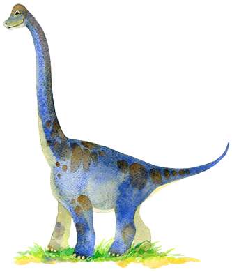Poster - Dinozaur în acuarelă 1, 30 x 45 см, Panza pe cadru