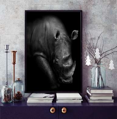 Poster, Rinocer, 30 x 45 см, Panza pe cadru