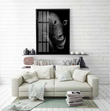 Poster, Rhino, 30 x 45 см, Canvas on frame