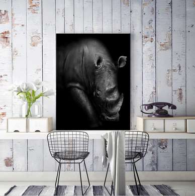 Poster, Rinocer, 30 x 45 см, Panza pe cadru