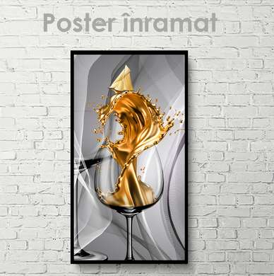Poster - Cocktail de aur, 30 x 60 см, Panza pe cadru
