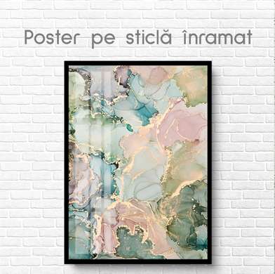 Poster - Indigo Fluid Art, 30 x 45 см, Canvas on frame