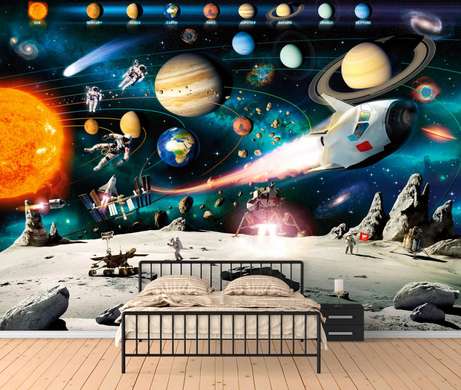 Wall Mural - 5 astronauts in space