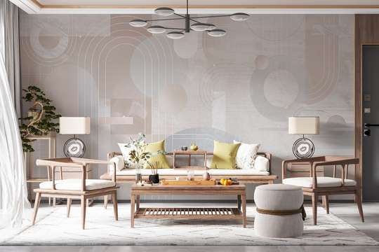 Wall Mural - Geometry on the wall in gentle shades