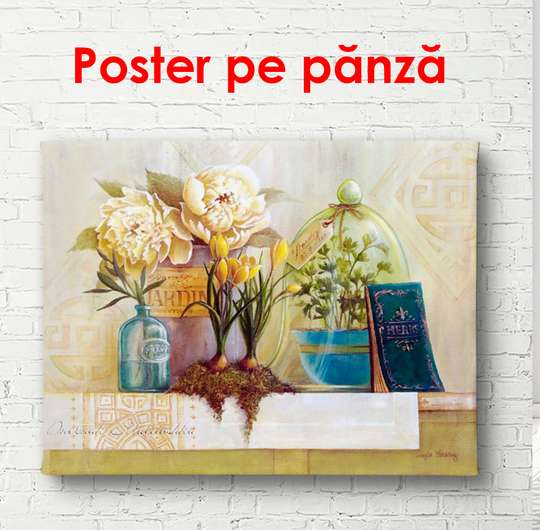 Poster - Still life on a shelf, 90 x 60 см, Framed poster, Provence