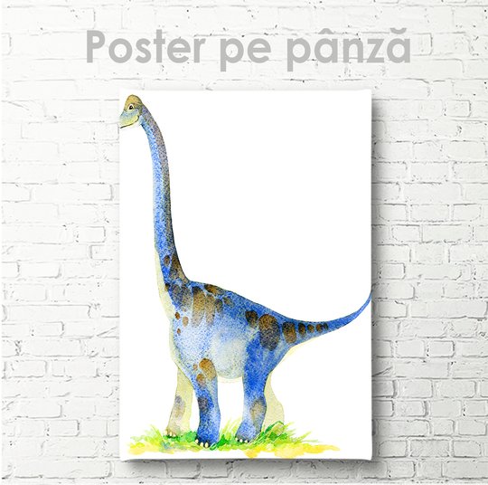 Постер, Динозавр в акварели 1, 30 x 45 см, Холст на подрамнике
