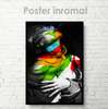 Poster - Black and white image of a girl with rainbow colors, 30 x 60 см, Canvas on frame