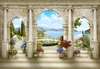 Wall Mural - Inner garden with sea view
