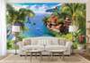 Wall Mural - Island with azure water and exotic parrots