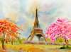 Wall Mural - Painted Eiffel Tower