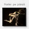 Poster - Silhouette of a girl on a black background, 45 x 30 см, Canvas on frame, Nude