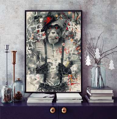 Poster, Glamor Monkey, 30 x 45 см, Canvas on frame
