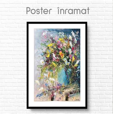 Постер - Букет весенних цветов, 30 x 45 см, Холст на подрамнике
