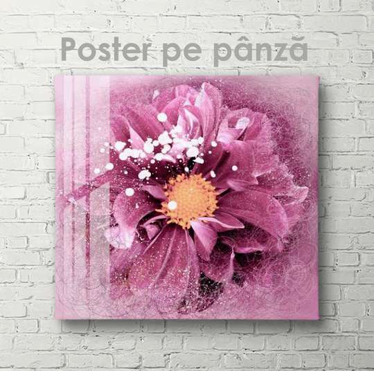 Постер - Фиолетовая магия, 40 x 40 см, Холст на подрамнике, Цветы