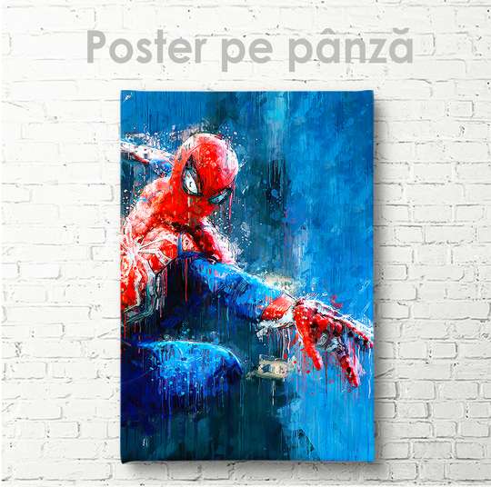 Постер - Человек паук, 30 x 45 см, Холст на подрамнике, Для Детей