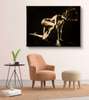 Poster - Silhouette of a girl on a black background, 45 x 30 см, Canvas on frame, Nude