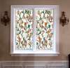 Window Privacy Film, Decorative stained glass window with abstract flowers, 60 x 90cm, Transparent, Window Film