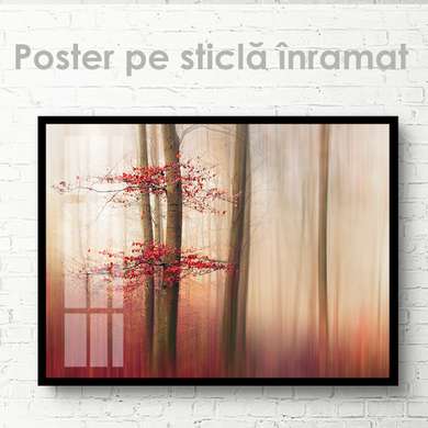 Poster - Pădurea roșie, 45 x 30 см, Panza pe cadru