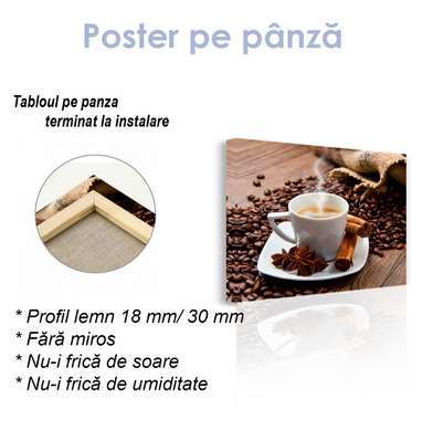 Постер - Горячий кофе с пряностями, 90 x 60 см, Постер на Стекле в раме