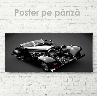 Poster - Mercedes vintage, 60 x 30 см, Panza pe cadru