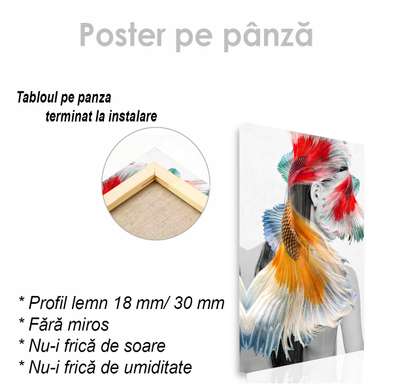 Poster - Silueta unei fete, 30 x 45 см, Panza pe cadru