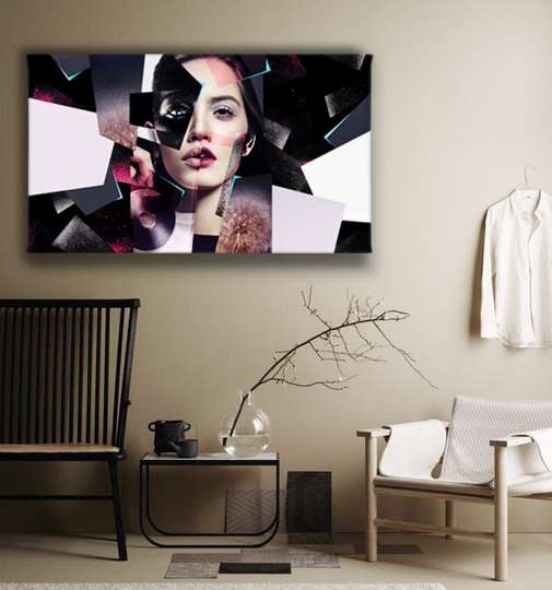 Poster - Girl in glamor style, 60 x 30 см, Canvas on frame, Glamour