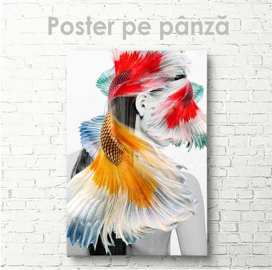 Poster - Silueta unei fete, 30 x 45 см, Panza pe cadru, Fantezie