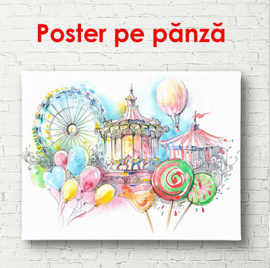 Poster - Colors of the circus, 90 x 60 см, Framed poster, Minimalism