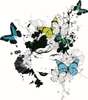 Постер - Девушка с бабочками 2, 40 x 40 см, Холст на подрамнике