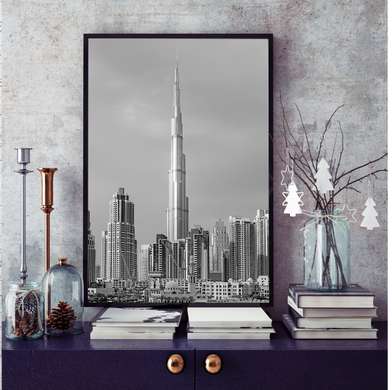 Poster - Simbolurile naționale ale orașului Dubai, 30 x 45 см, Panza pe cadru